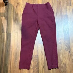 LOFT Burgundy High Waist Skinny Pants